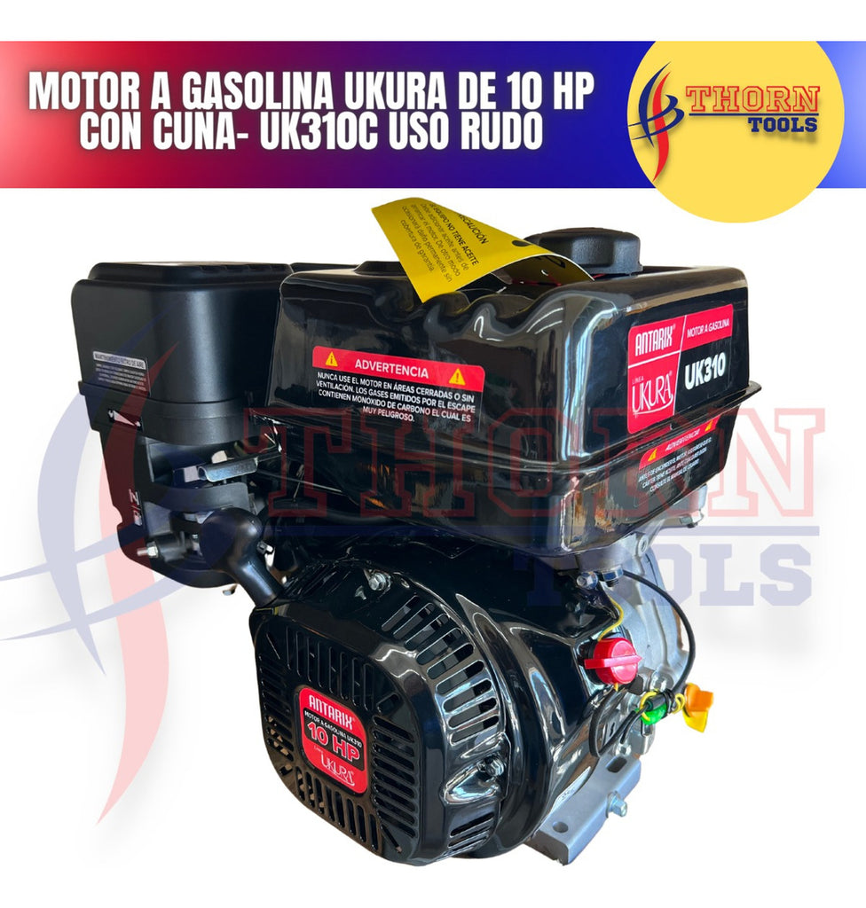 Motor A Gasolina Ukura 10 Hp Con Cuña Modelo Uk310c Uso Rudo