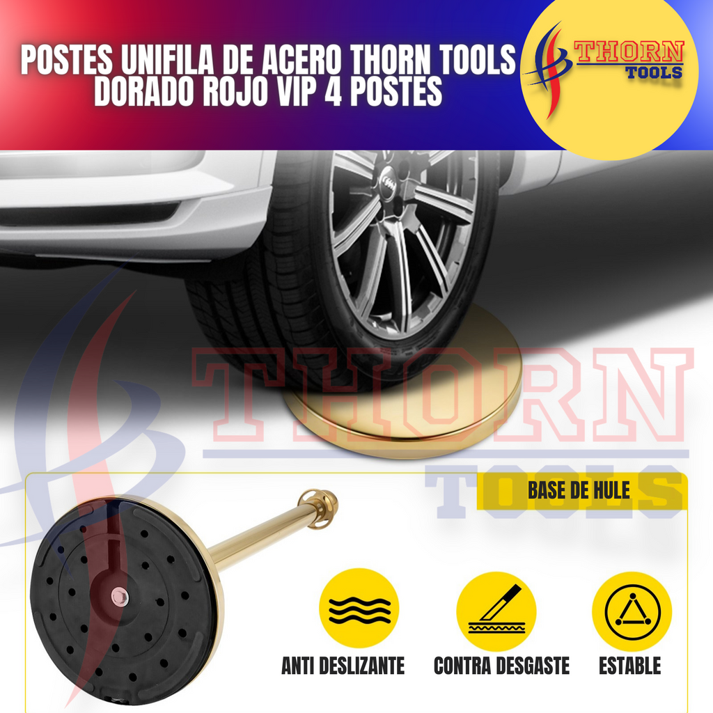 Postes unifila de acero Thorn tools Dorado rojo vip 4 Postes