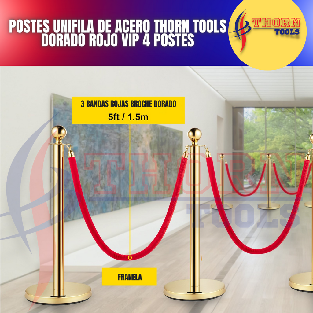 Postes unifila de acero Thorn tools Dorado rojo vip 4 Postes