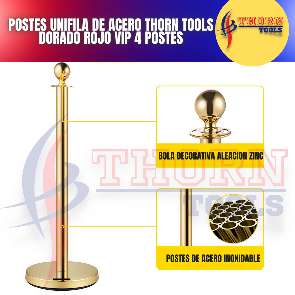 Postes unifila de acero Thorn tools Dorado rojo vip 4 Postes