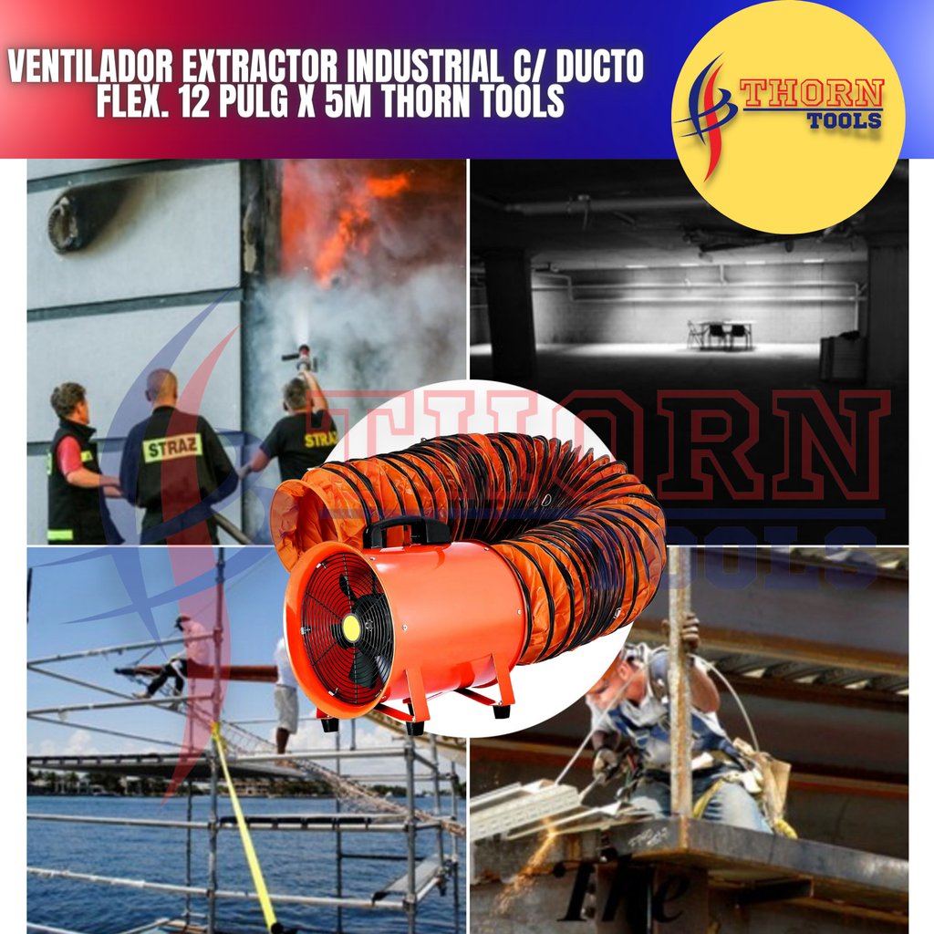 Ventilador Extractor Industrial C/ Ducto Flex. 12 pulg x 5M – DISTRIBUIDORA  TOOLCOMEX SA DE CV