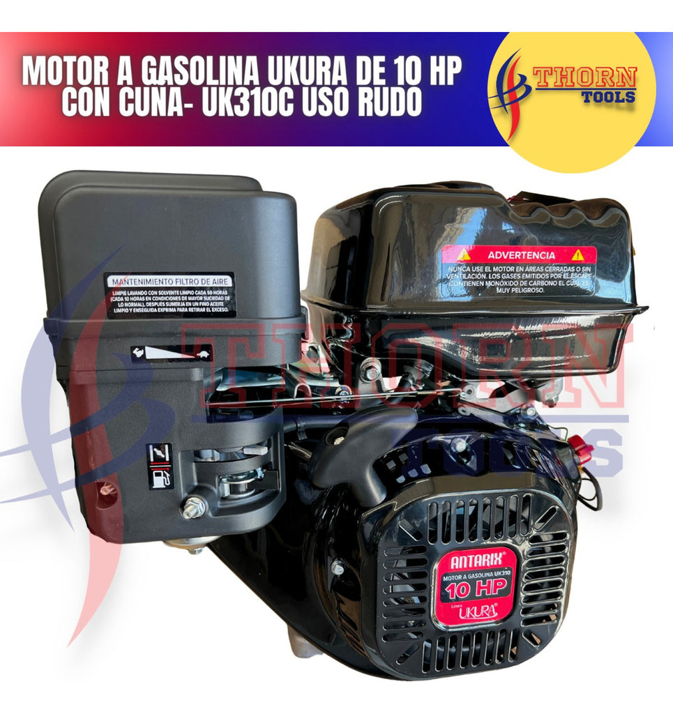 Motor A Gasolina Ukura 10 Hp Con Cuña Modelo Uk310c Uso Rudo