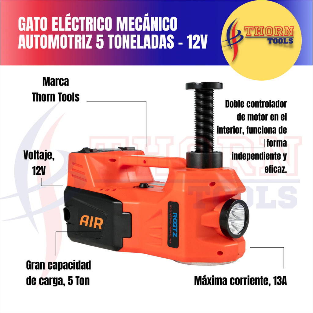 Gato Electrico Mecanico Automotiz  5 ton. 12v Thorn tools