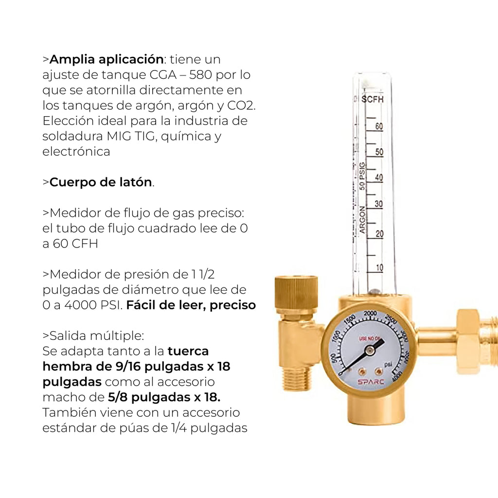 Regulador Flujometro De Co2 Para Proceso Mig/mag