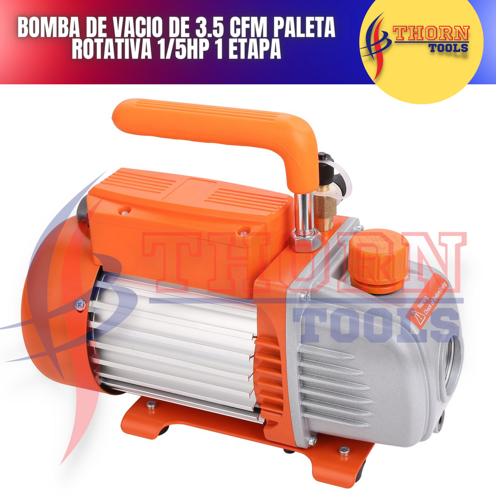 Bomba de vacio de 3.5 CFM paleta rotativa 1/5HP 1 etapa