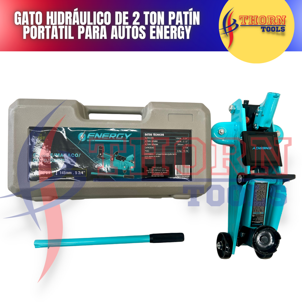 Gato Hidraulico De Patín Para Carro 2 Toneladas Portátil